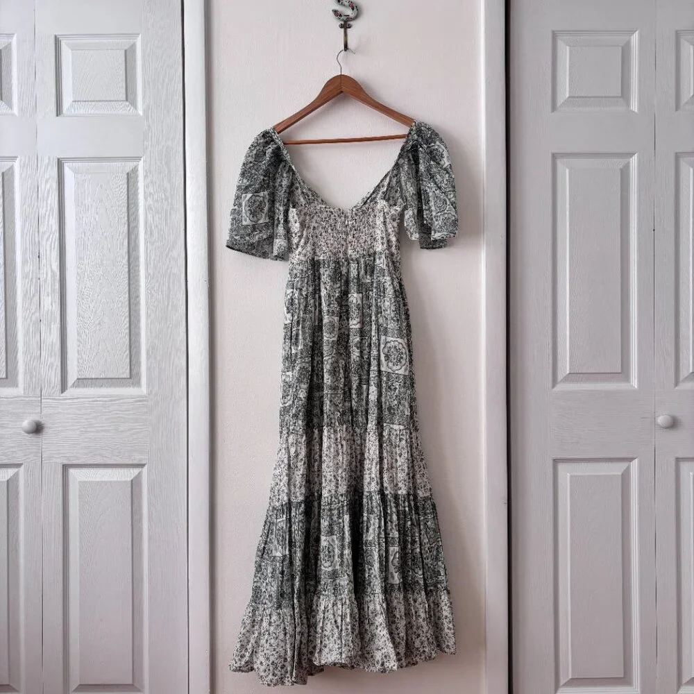 Abercrombie & Fitch Twist Front Tiered Maxi Dress